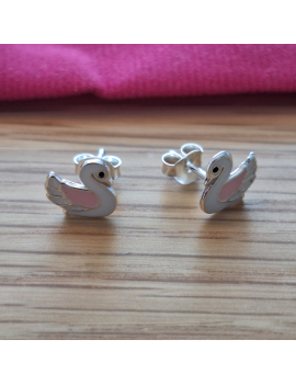 Boucles d'oreilles cygne...
