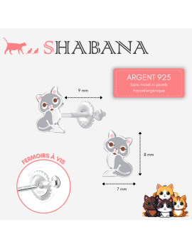 Boucles d'oreilles chaton...