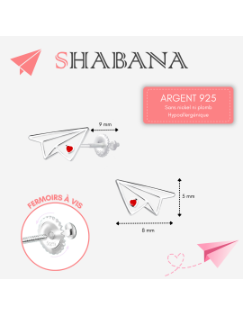 Boucles d'oreilles avion en...